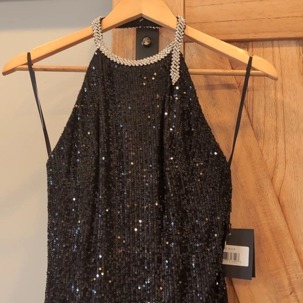 Sequined High Neck Rhinestone Mac Dugal size 4 style 26943 - Picture 4 of 8